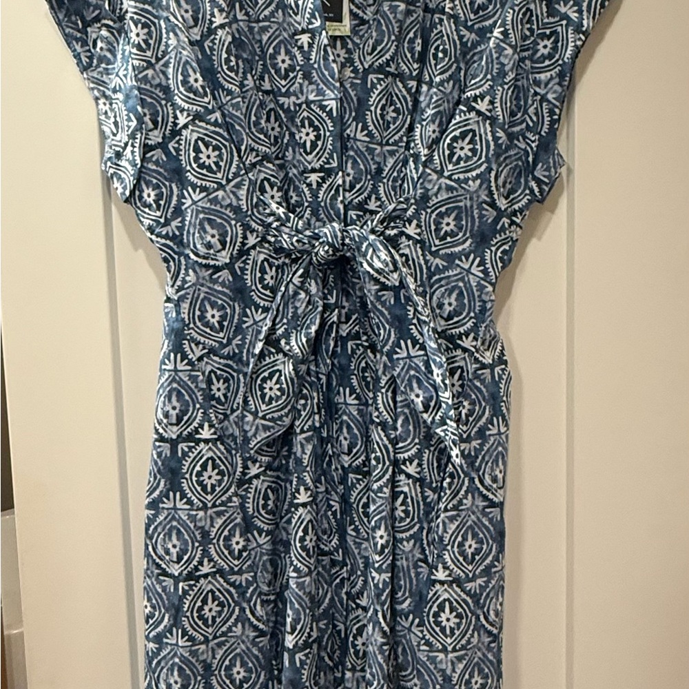 Stylish Blue Patterned Maxi Dress